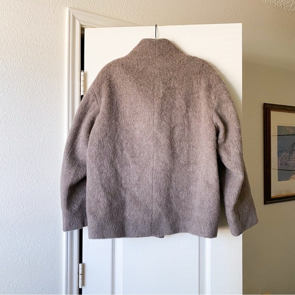 Arket Double-Face Brushed Wool Coat Manteco Wool-Blend Brown 36 EUC - Picture 10 of 14